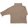 Cable knit lounge sweater, M camel brown