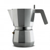 Moka espressopannu 9:n kuppia induktio, harmaa kahva