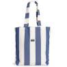 Block stripe bag kassi, raidallinen sininen ja valkoinen