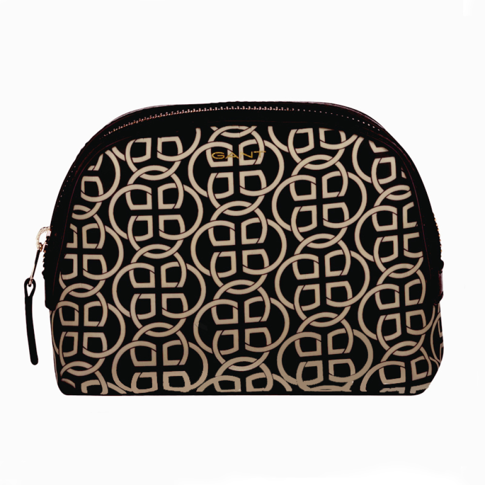 g pattern fabric make up bag, musta