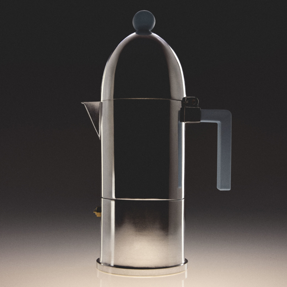 alessi la cupola espressokeitin, 6:n kupin, vaaleansininen