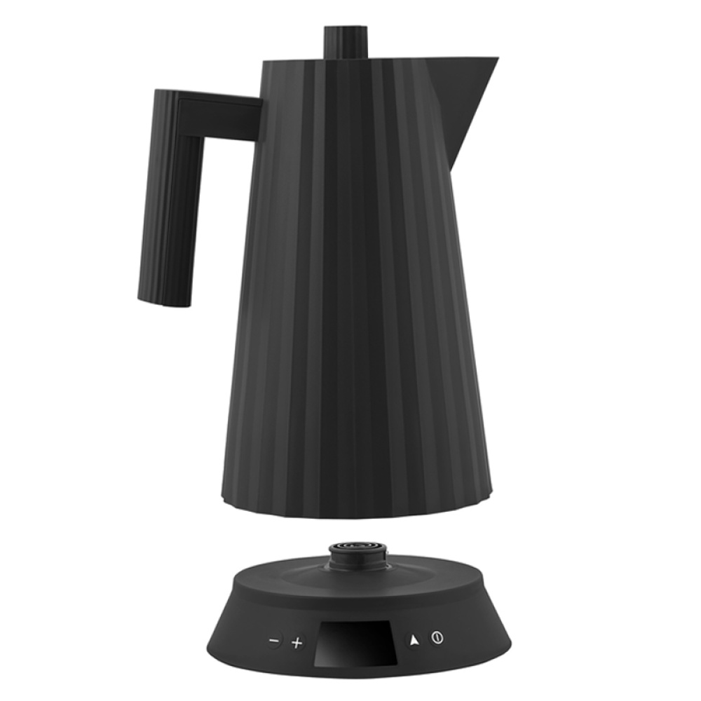 alessi plissé vedenkeitin elektronisella lämpömittarilla, musta 1,7l