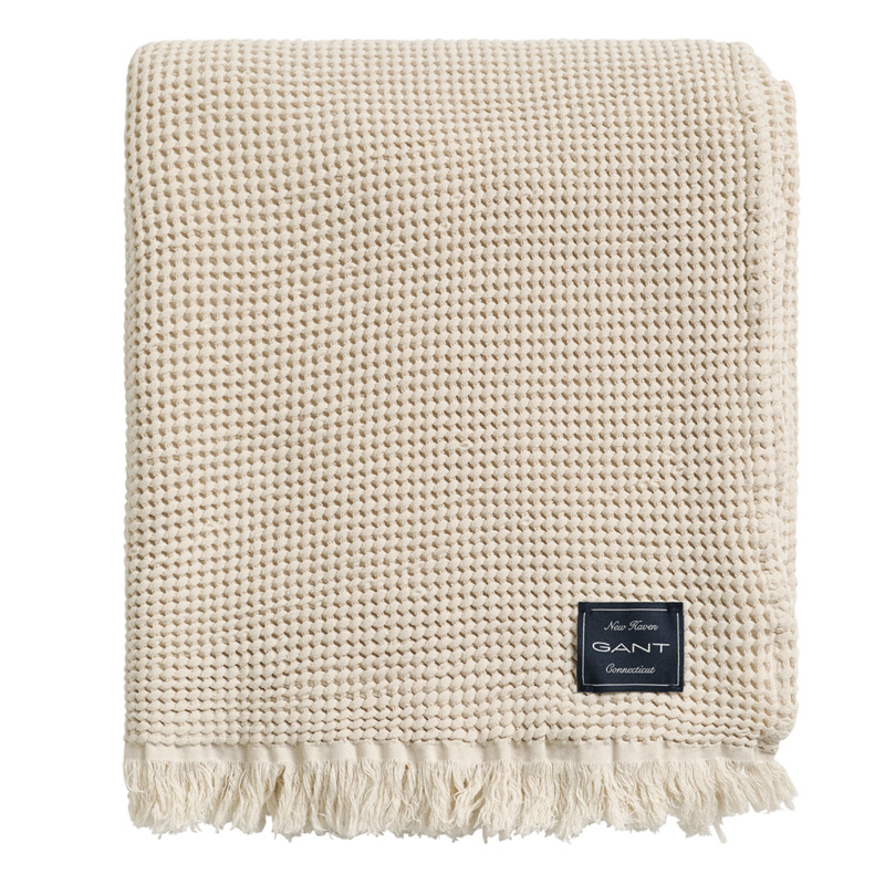 Gant Cotton Waffle Throw torkkupeitto, faded beige